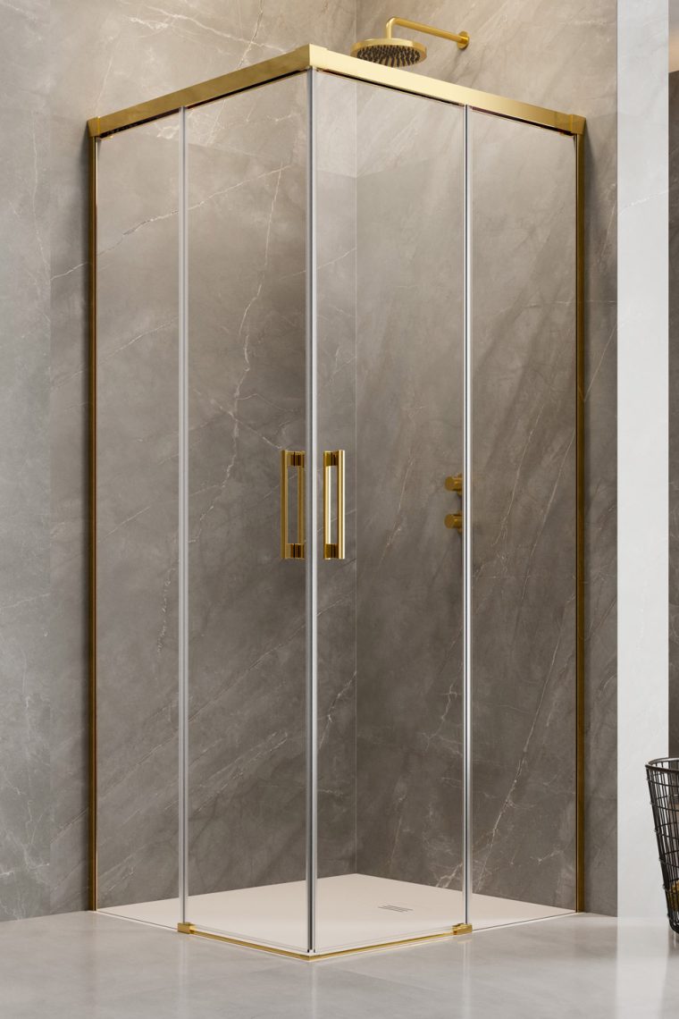 Radaway Idea KDD 110L, левая часть душевого угла 110 см, 
стекло прозрачное, профиль золото