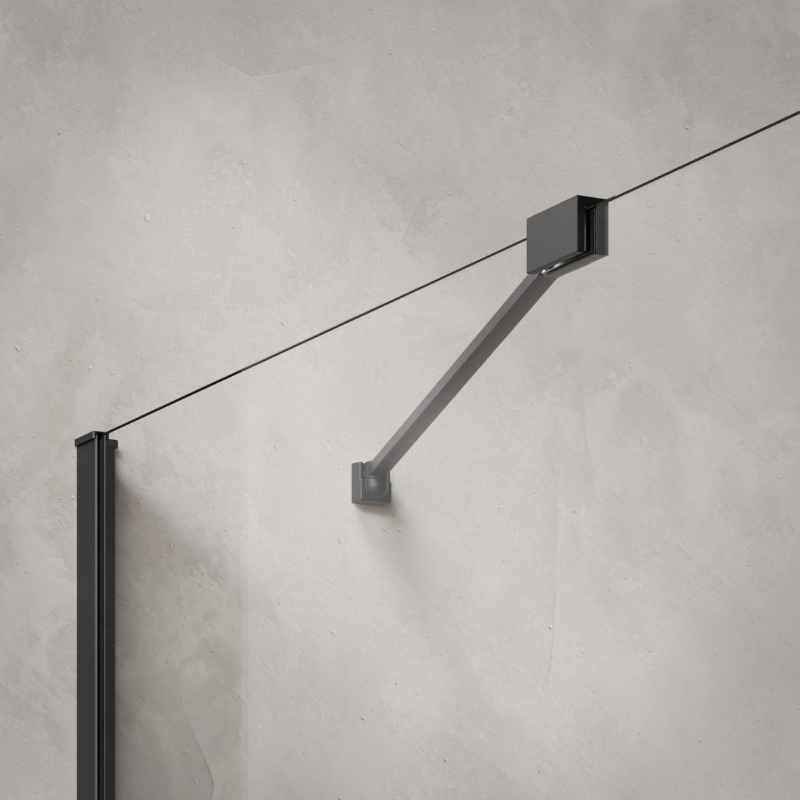 Radaway Idea PNJ II, шторка на ванну 50 см, 
стекло прозрачное EasyClean/Factory, профиль черный матовый