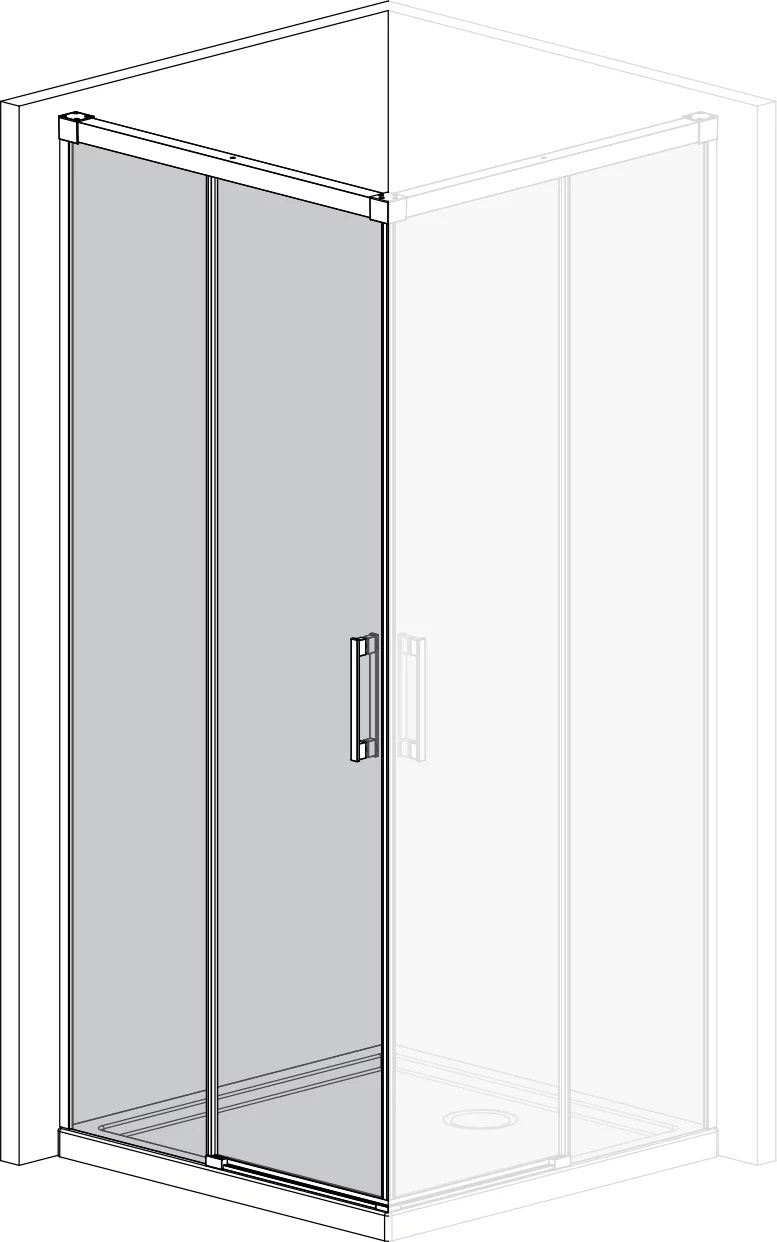 Radaway Idea KDD 110L, левая часть душевого угла 110 см, 
стекло прозрачное, профиль золото