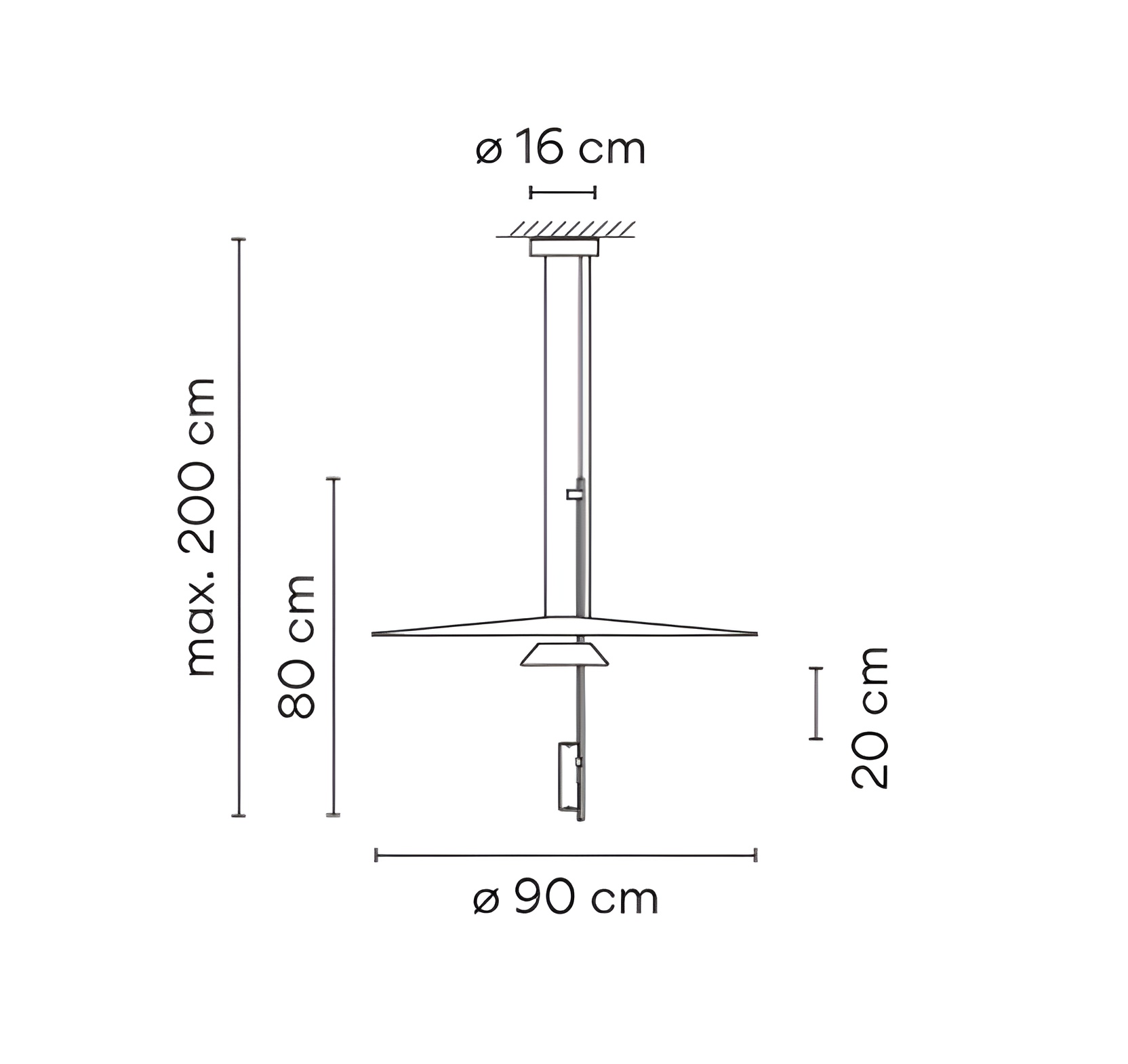 Подвесной светильник Vibia Flamingo 1527, Ø90 см, графит
