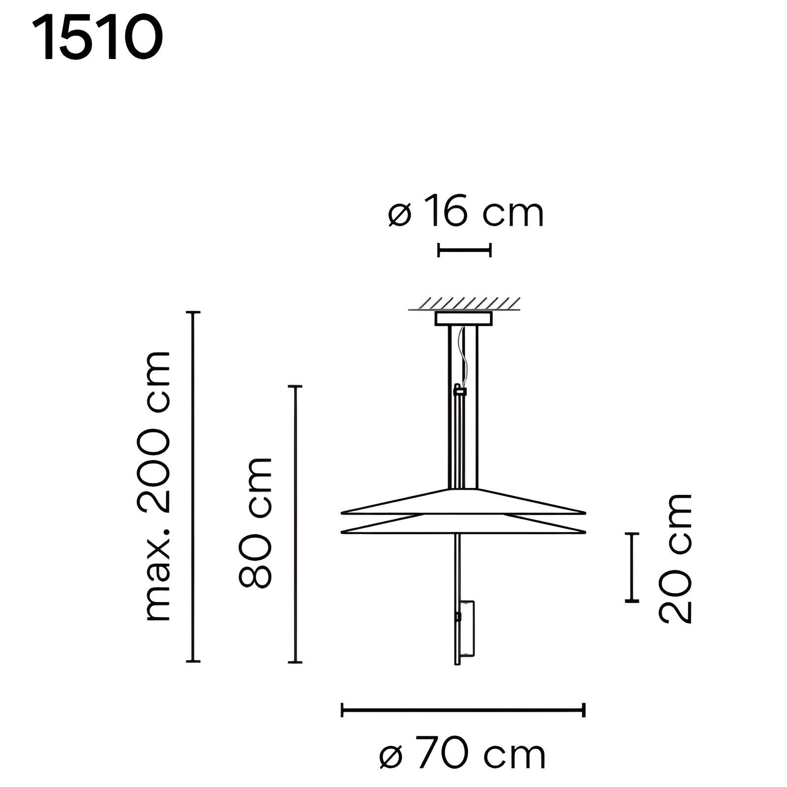 Подвесной светильник Vibia Flamingo 1510, Ø70 см, золото