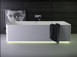 Knief Shine, ванна отдельностоящая с Led подсветкой 180х80хh50 см, K.Stone, цвет белый матовый