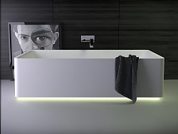 Knief Shine, ванна отдельностоящая с Led подсветкой 180х80хh50 см, K.Stone, цвет белый матовый