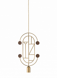 Подвесной светильник Wooden Dots WDS04 латунь-орех