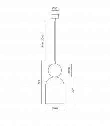 Подвесной светильник Aromas del Campo Bell C1084, зеленый мрамор, серая керамика, черный матовый
