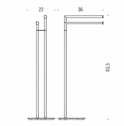 Стойка для полотенец Colombo Mini B4038.HPS1, h83.5 см, матовая сталь PVD