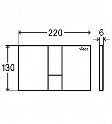 Viega Visign for Style 24, клавиша смыва механическая, 2 режима, цвет матовый хром