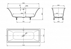 Knief Shape, ванна встраиваемая 170х70хh60 см, K.Stone, цвет белый матовый
