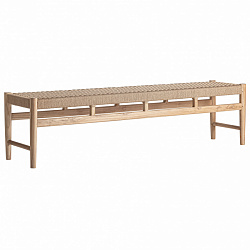 Скамья Vical Caen 37428, 180х40хh45 см, из массива тика, светлое дерево