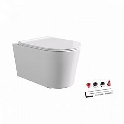 Alice Form, комплект подвесного унитаза 35x50 см, Aliglaze+, с сиденьем, цвет белый глянцевый