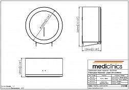 Mediclinics Industrial, диспенсер туалетной бумаги Ø25 см, вместимость 1 рулон на 250-300 м, 
цвет матовая сталь