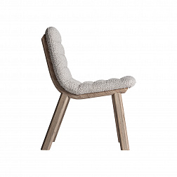 Обеденный стул Vical Jacquard 35772, 52х62хh80 см, бежевая ткань, ножки из массива вяза, цвет коричневый