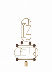 Подвесной светильник Wooden Dots WDS13 латунь-орех